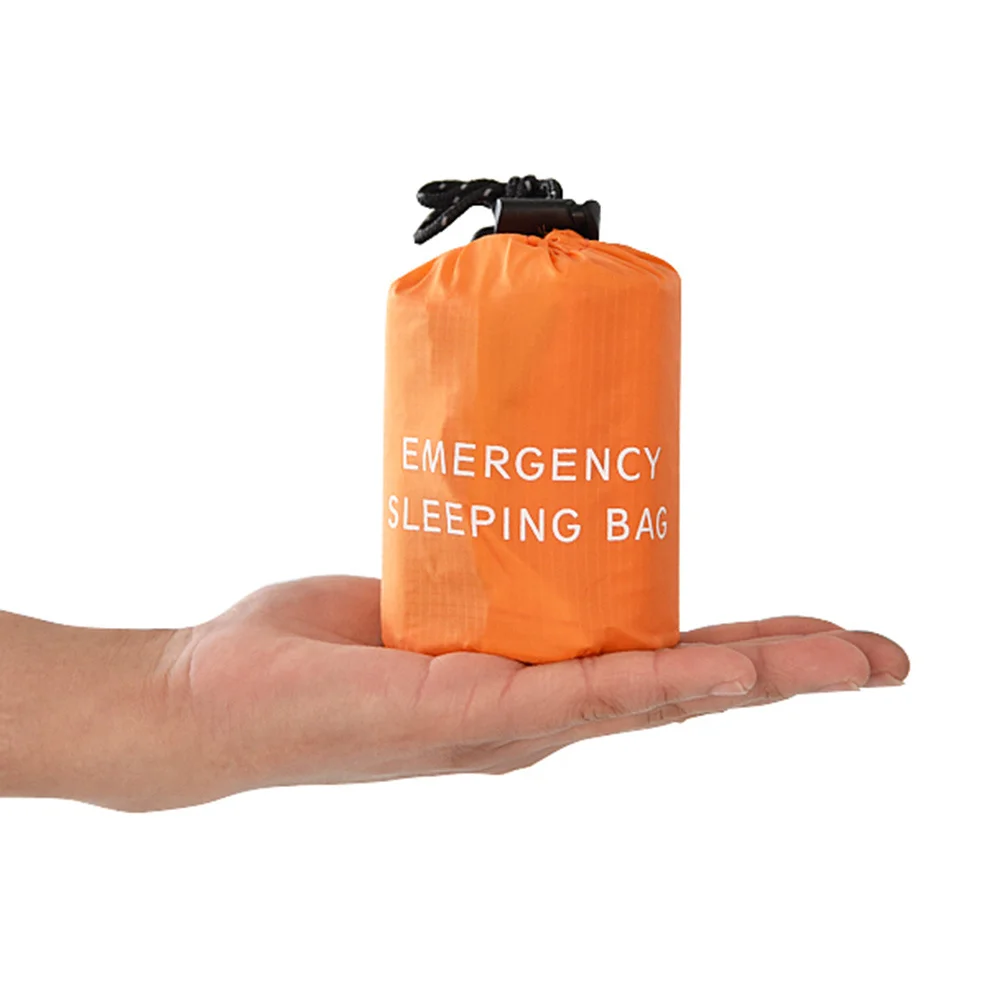 

Emergency First Aid Sleeping Bag Pe Aluminum Film Tent Ultra-Thin Orange Moisture-Proof Mat Outdoor Camping Hiking Lifesaving