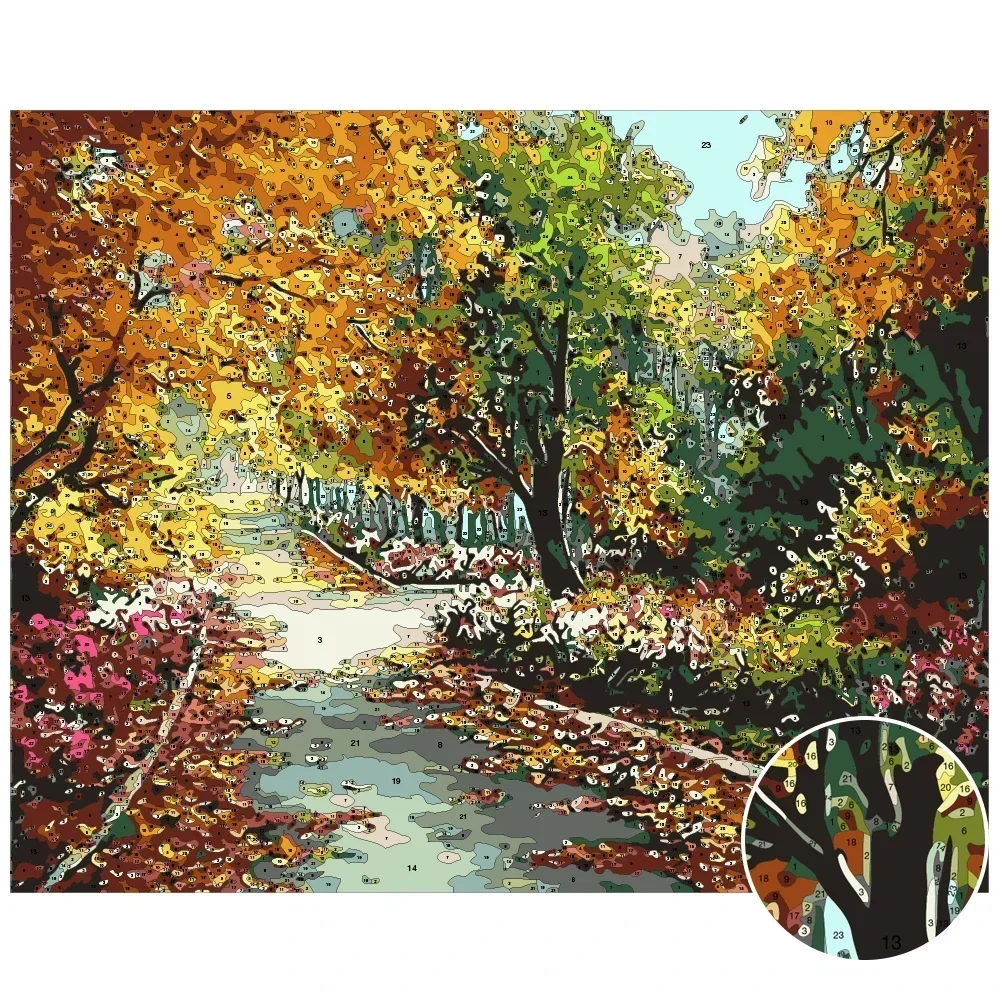 533404 Painting By Numbers Natural Scenery Oil Paint By Numbers For Adults Autumn On Canvas HandPainted Home Decor