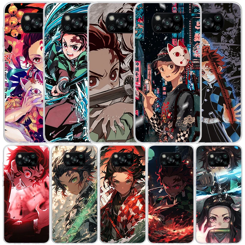 Tanjiro Demon Slayer Phone Case For Xiaomi Poco X7 X6 X5 X4 X3 Nfc F6 F5 Pro F4 Gt F3 F2 F1 M5S M4 M3 M2 Soft TPU Back Cover