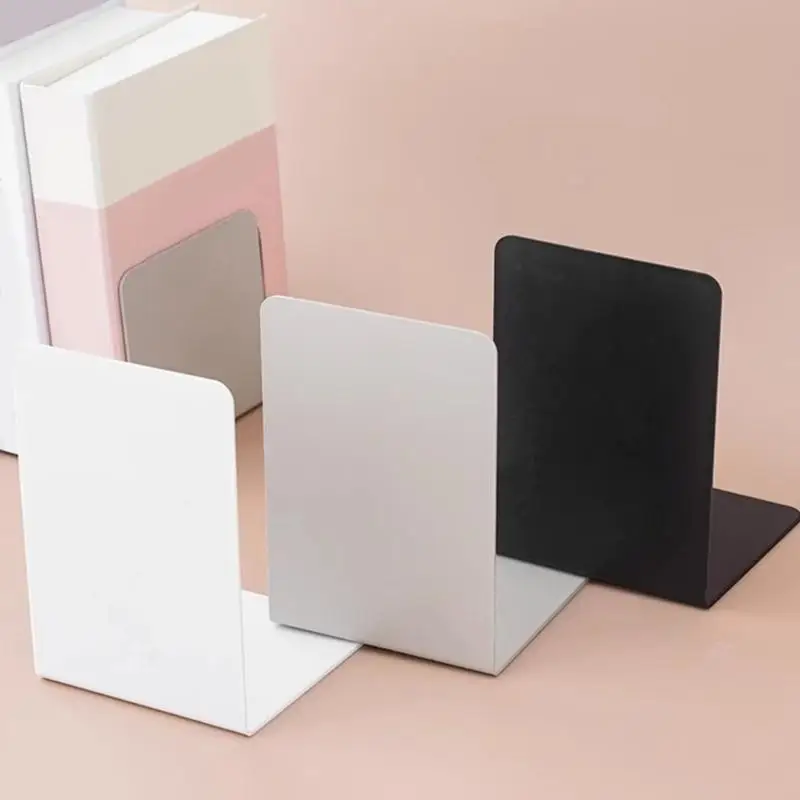 Simple Bookends L-Shaped Bookends Book Stoppers Desk Bookshelf Book Holders Shelf Book End For Library Bedroom