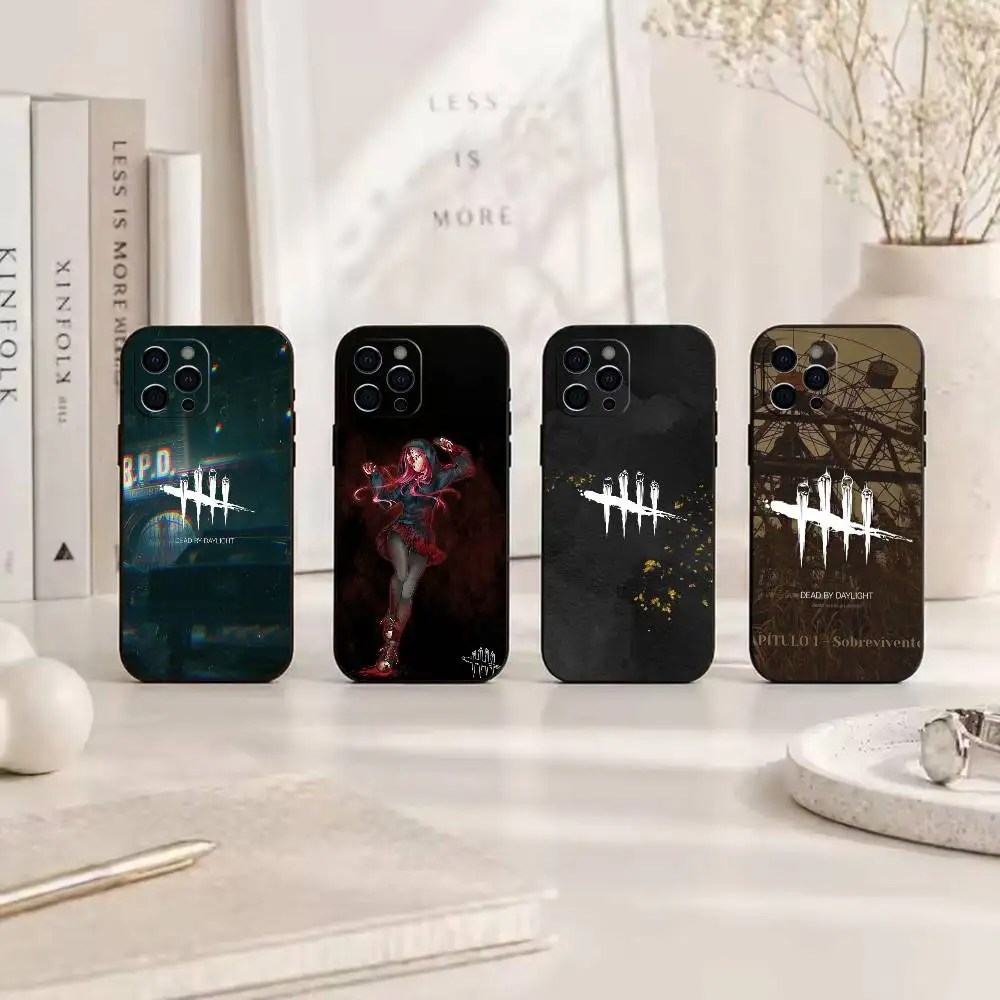 Capa de Celular Dead by Daylight para iPhone 17, 16, 15, 14, 13, 12, 11, Pro, Max, Plus, Air, X, XS, XR, SE, Funda Preta Macia (uma)
