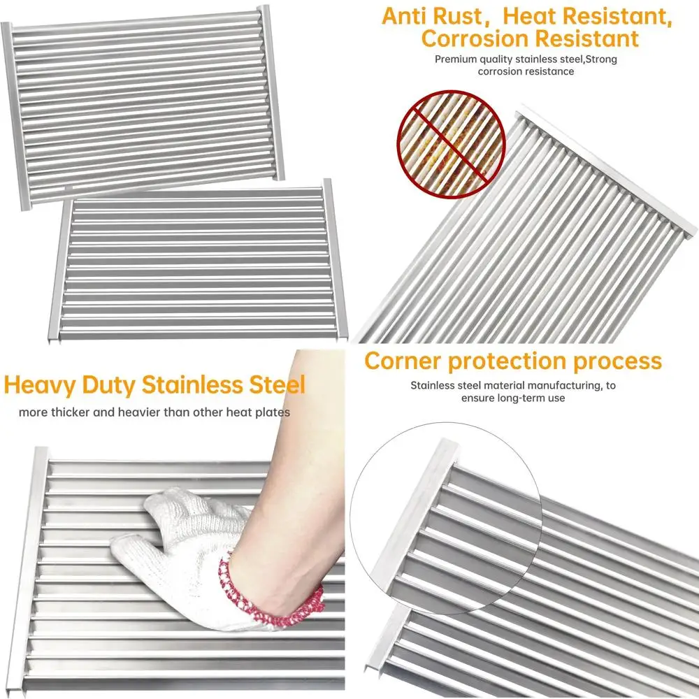 

17,5-дюймовые решетки для гриля из нержавеющей стали - 2 штуки, замена для различных моделей газовых грилей