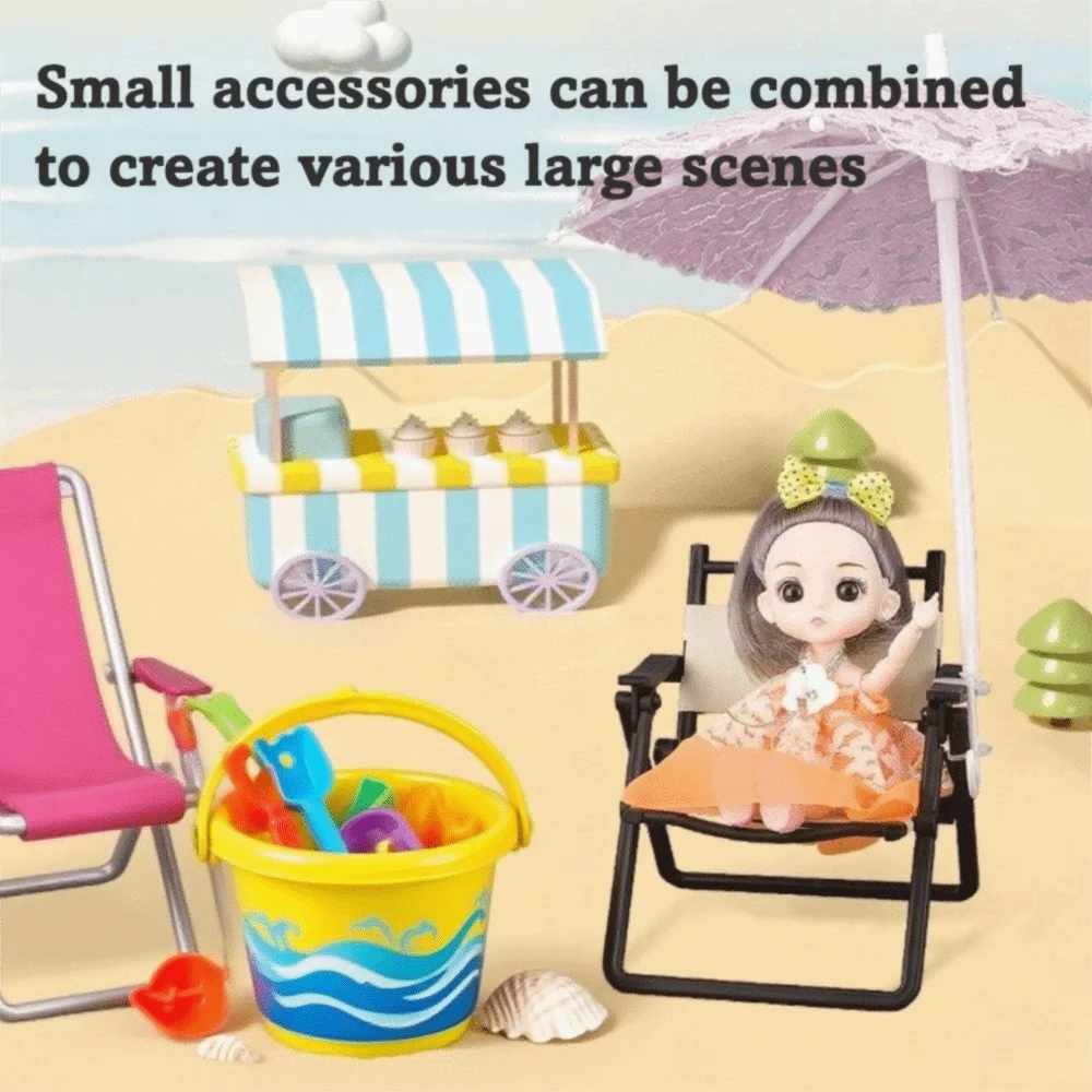 Folding Design Dollhouse Leisure Chair Model Chair Leisure Style Mini Furniture Model Photo Props Mini Size