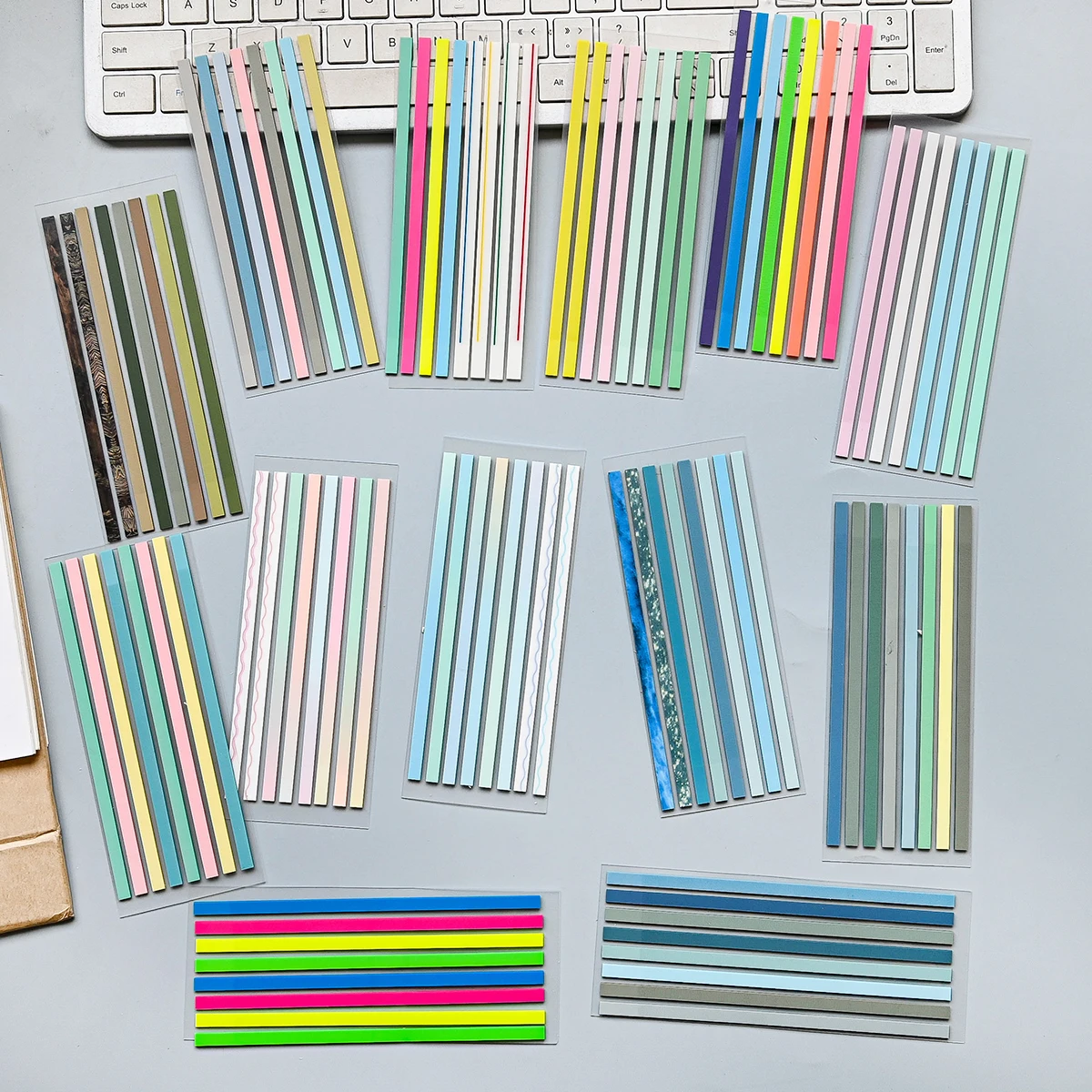 160 Sheets Morandi Color Transparent Fluorescent PET Index Tabs Sticky Arrow Flags Page Markers Office Planner Stickers