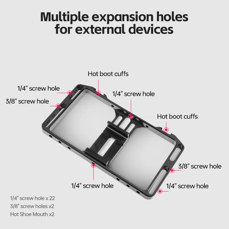 Manbily Universal Aluminum Alloy Rabbit Cage Wooden Handle Set Handheld Grip Filming Video Stabilizer Case Mount for Smartphone