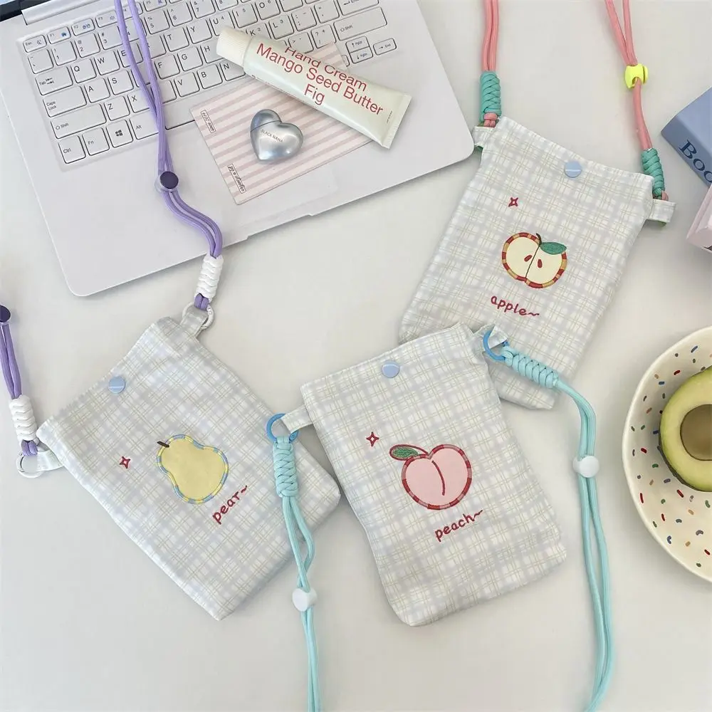 

Новая сумка через плечо с фруктовой вышивкой и молнией, портативный чехол для телефона, большой вместительный подарочный кошелек для монет, путешествия на открытом воздухе