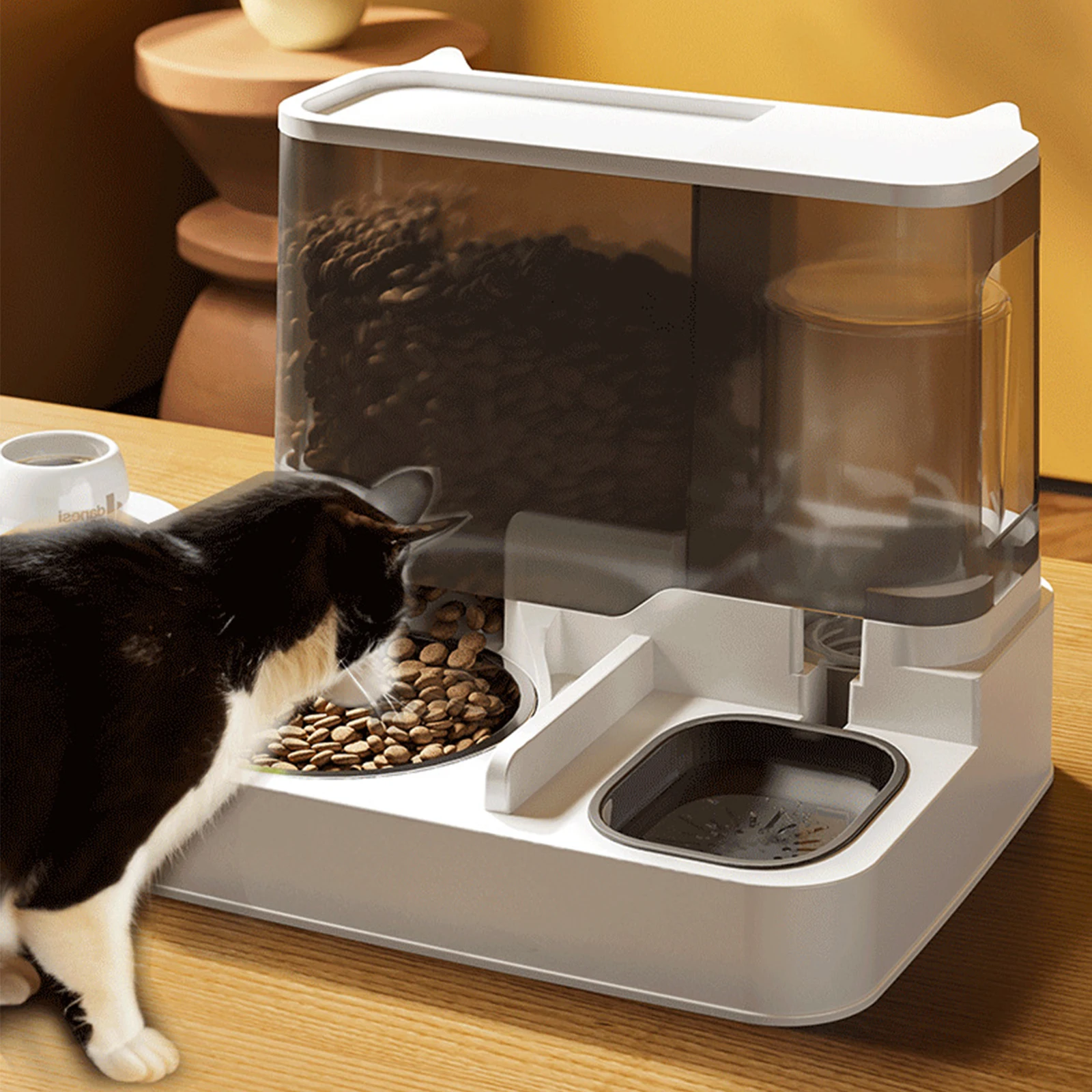 2 In 1 Cat Feeder And Water Dispenser Cat Dog Pet Feeder Cat Food Dog Food Dispenser Cat Automatic Feeding Water Dispenser