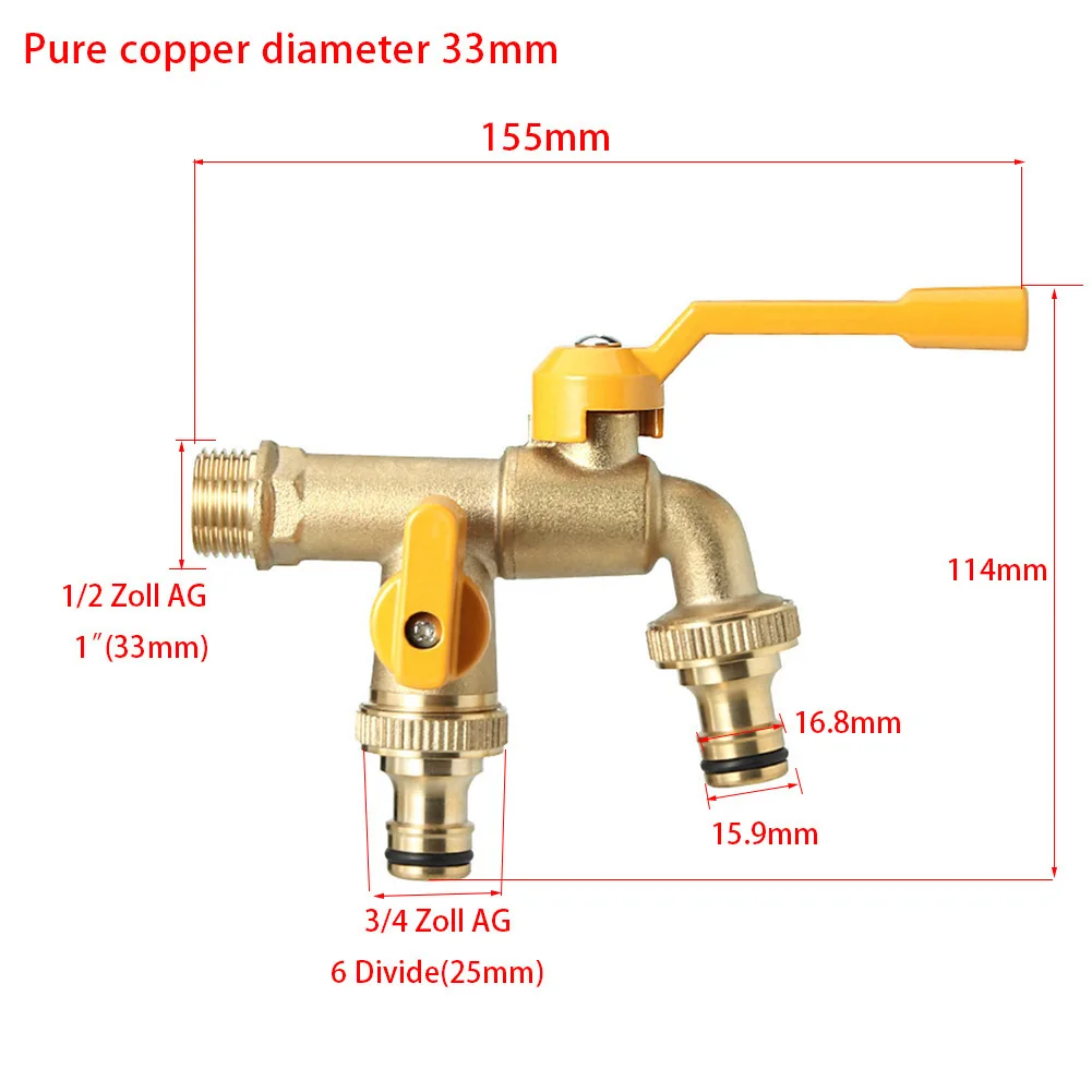 

Double Brass Water Faucet Versatile Connector Easy Installation Efficient Water Flow Connector Convenient Solution