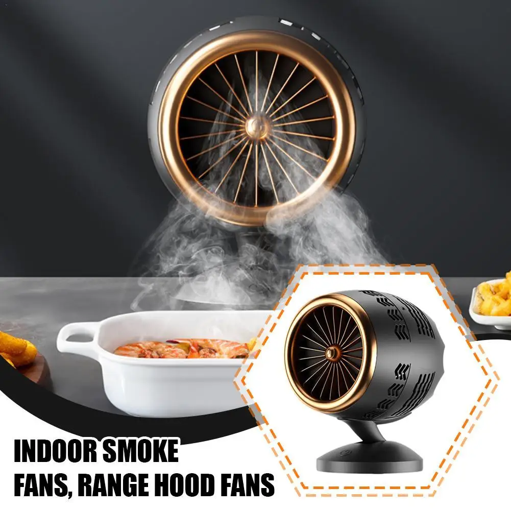 Desktop Range Hood Low Noise Kitchen Exhaust Fan Height Angle Adjustment Portable Mini Cooker Hood For BBQ Hot Pot