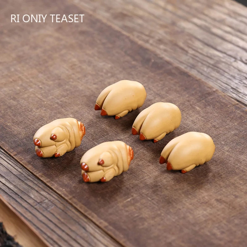 

Chinese Yixing Purple Clay Tea Pet Creative Handmade Pig Trotters Ornaments Desktop Decors Zodiac Pig Crafts Tea Set Decoration