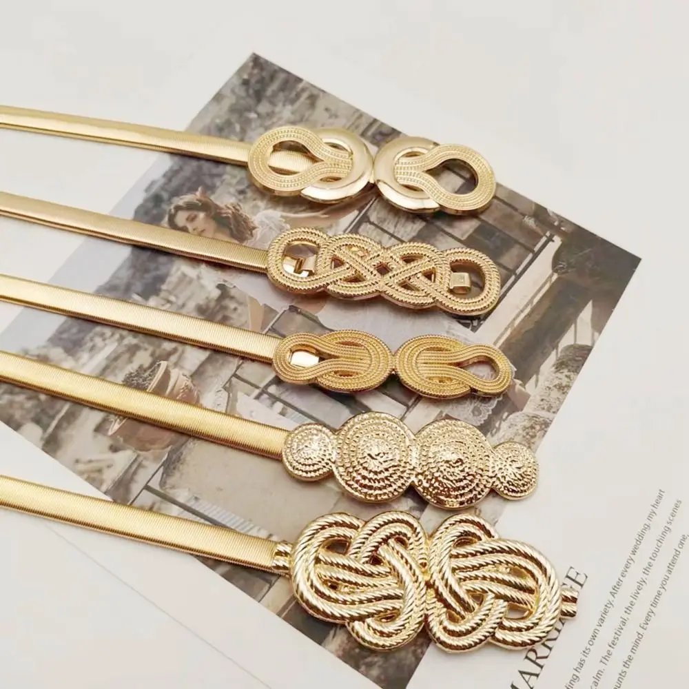 女性のための金色の伸縮性のあるウエストバンド,エレガントなセーター,ドレスベルト,衣類のアクセサリー,弾性バックル,新しいコレクション