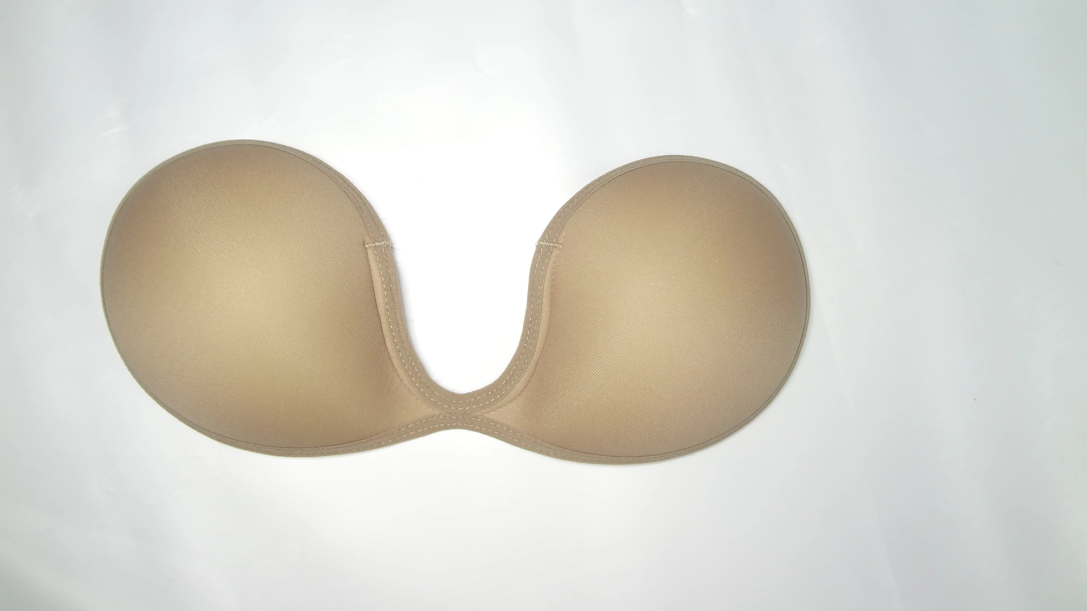 Deep U Laag Uitgesneden Super Push-Up Rugloze Beha Voor Damesmode Sexy Plakkerige Zelfklevende Strapless