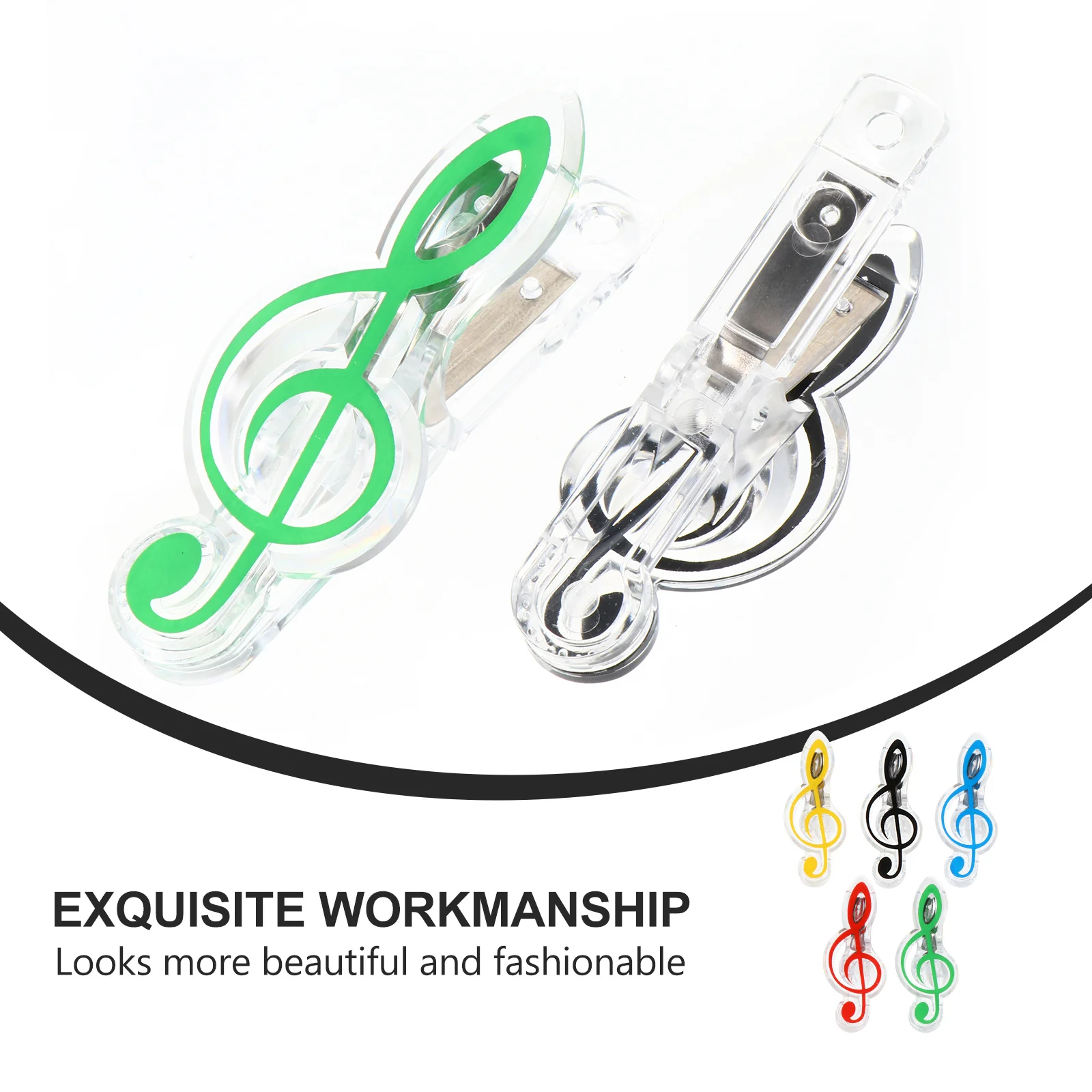 

10Pcs Music Note Clips Piano Sheet Page Holders Durable Plastic Music Book Clips Stationery Stationary Book Clip