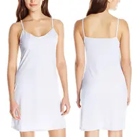 Robe courte à bretelles pour femmes, 1 pièce, couleur unie, col en V, dos nu, sous robe, vacances d'été 2