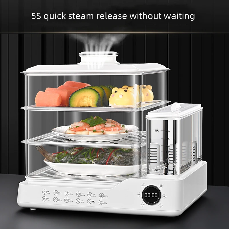 Electric Steamer Household Three-layer Intelligent Timing Breakfast Machine Multi-functional Integrated Electric Steamer