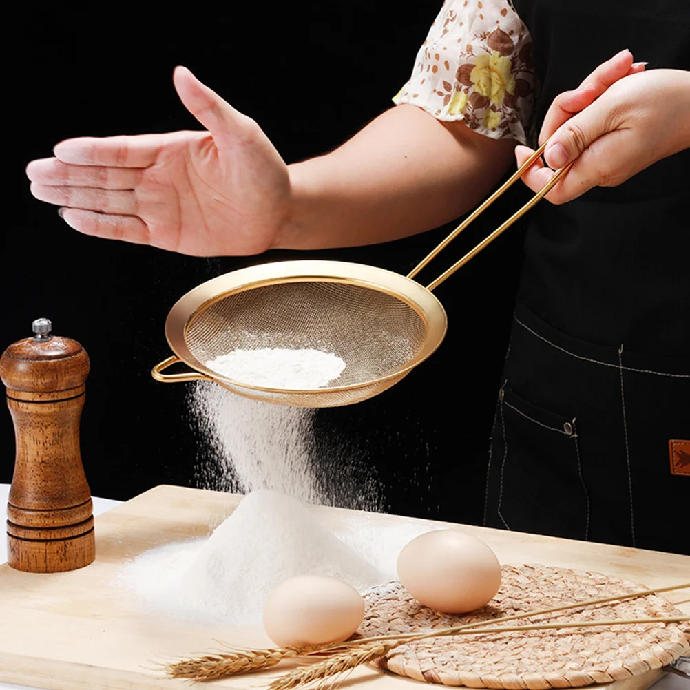 

Fine Mesh Skimmer Spoon Stainless Steel Oil Filter Colander For Hot Pot Baking Flour Sieve Drain Tool Kitchen Cooking