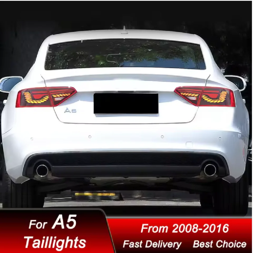 لـ 08-16 Audi A5 ضوء خلفي على شكل مقياس التنين، مسح أضواء القيادة LED، إشارات الانعطاف #6