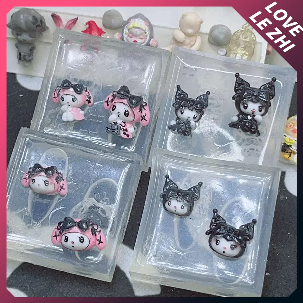 Sanrioed Hallo Kittys Anime Nail Art Harz Silikon form DIY niedlich meine Melodie kreative Bogen herstellung Werkzeuge Silikon geschnitzte Form Kit