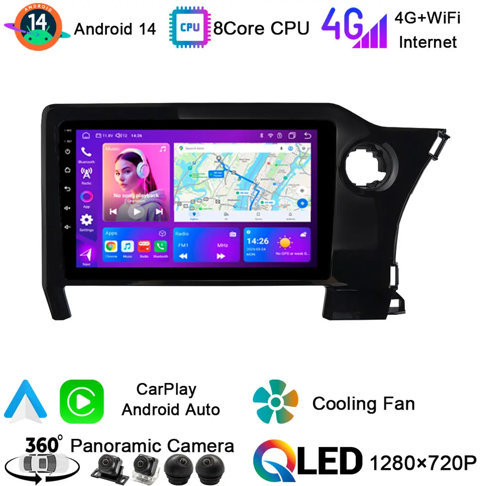 سيارة لاسلكية carplay Android14 أندرويد سيارة لتحديد المواقع الوسائط المتعددة راديو مشغل فيديو ستيريو DSP السيارات Carplay DAB لتويوتا نوح 4 R90