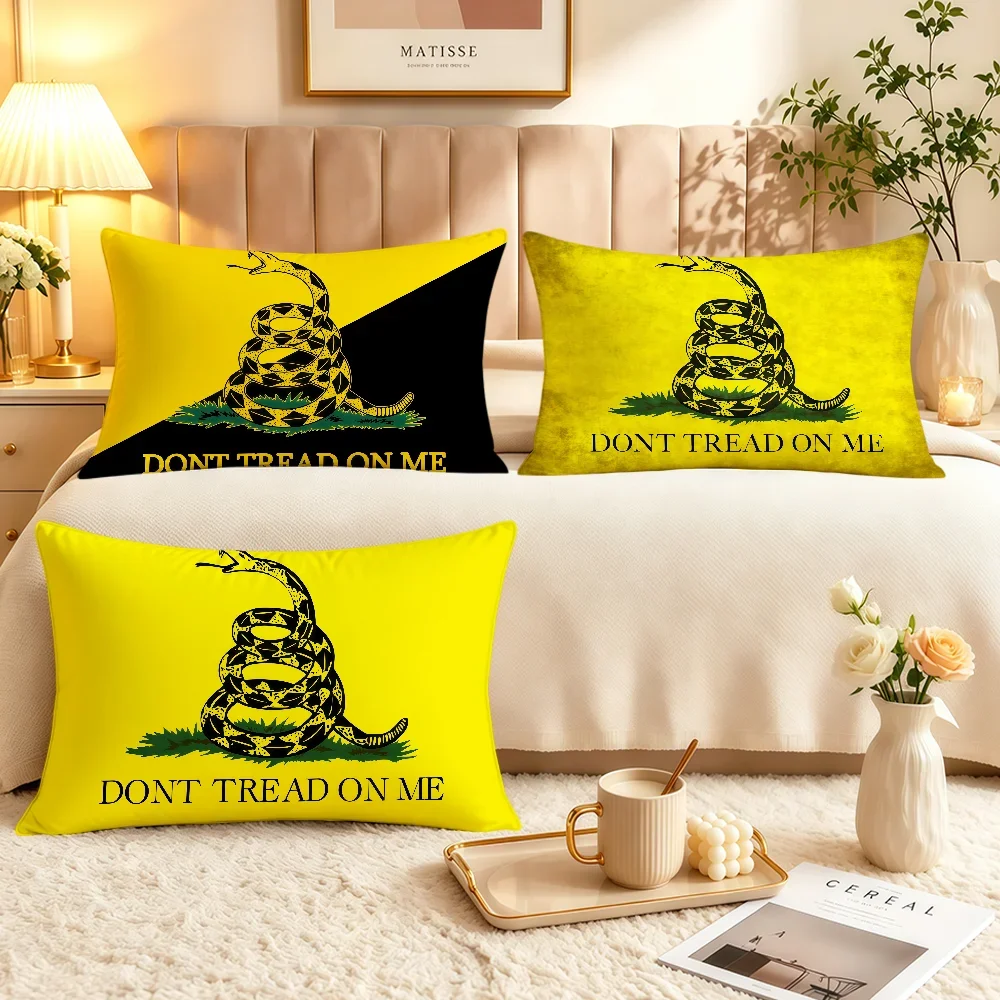 Yellow Snake DON'T TREAD ON ME Cushion Cover Soft Rectangle Pillowcover Home Sofa Living Room Decor Dorm Hogar Pillowcase Gift