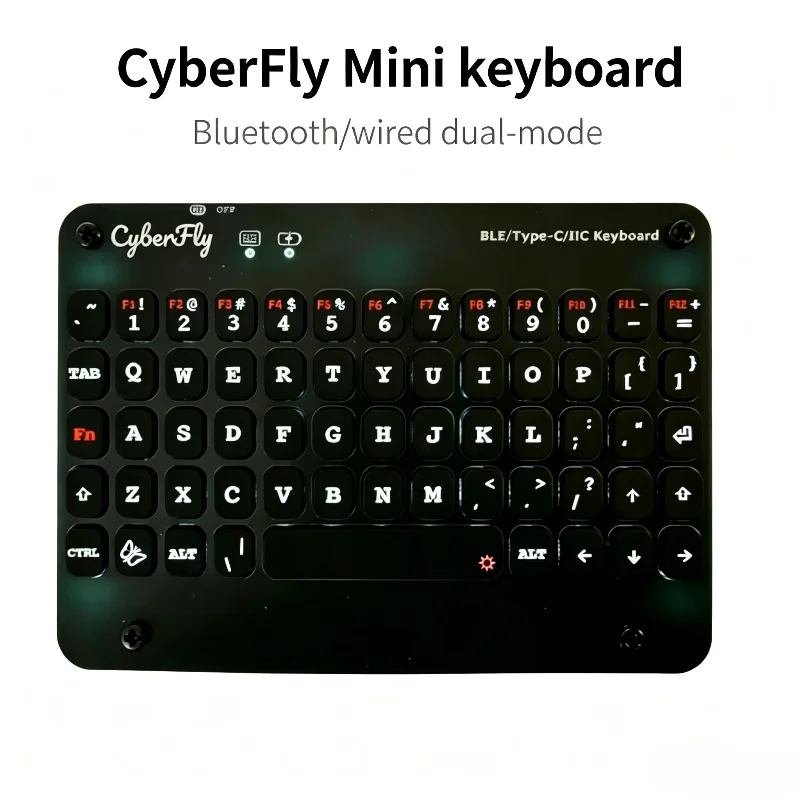 Cyberfly Wireless Mini Keyboard With Acceleration Sensor Rgb Bluetooth/wired Typec For Diy Silicone Keyboard Project Enthusiasts
