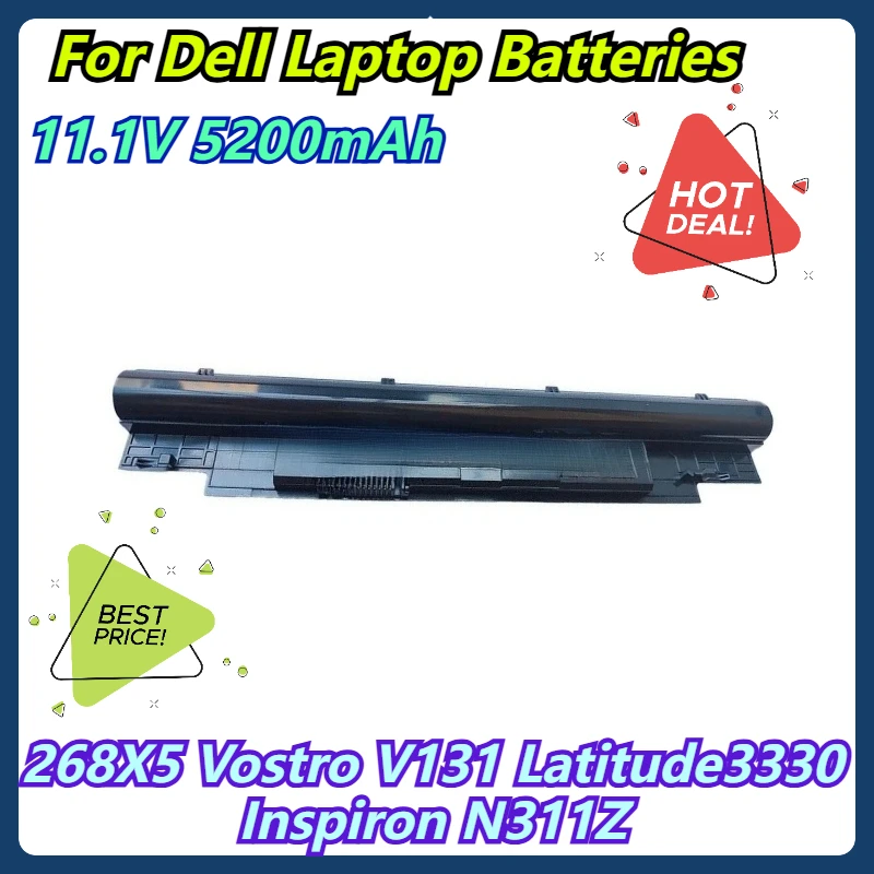 

11.1V 5200mAh For Dell 268X5 Vostro V131 Latitude3330 Inspiron N311Z Laptop Batteries