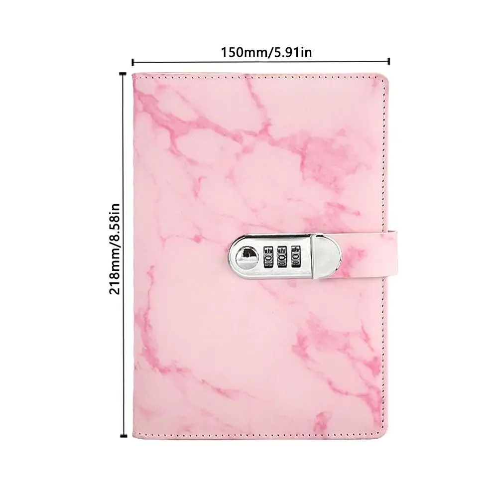 A5 Password Book With Lock Notebook Diary Thickened PU Leather Creative Handbook Notepad Hand Ledger Student Notepad Stationery