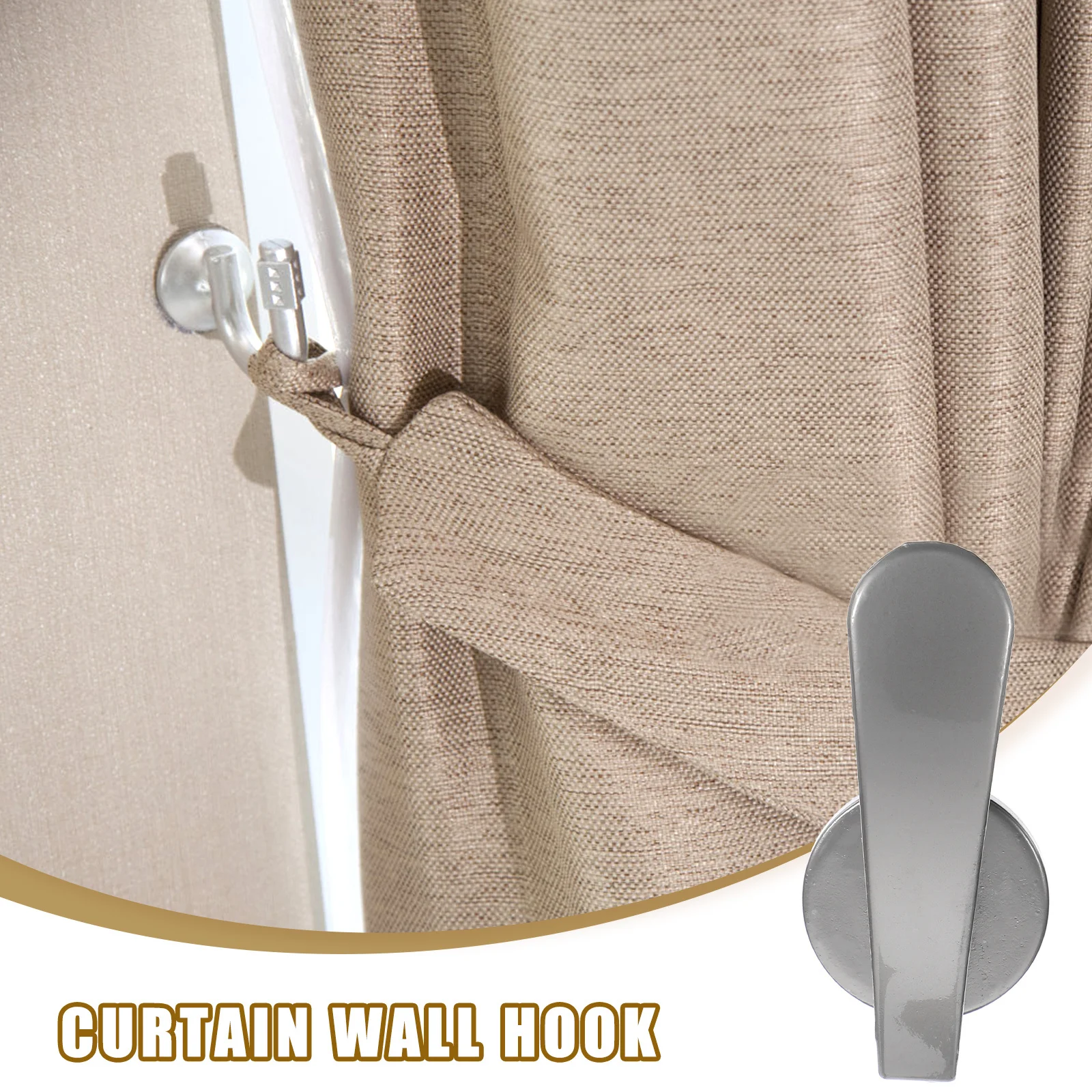 

4Pcs Decorative Curtain Tiebacks Metal Wall Mounted Holders for Indoor Curtains Organization Solution Curtain Tieback