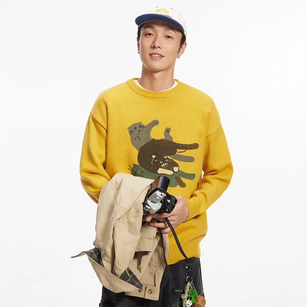 

Sweater Men's winter 2024 new trend brand cartoon pattern couple knitwear