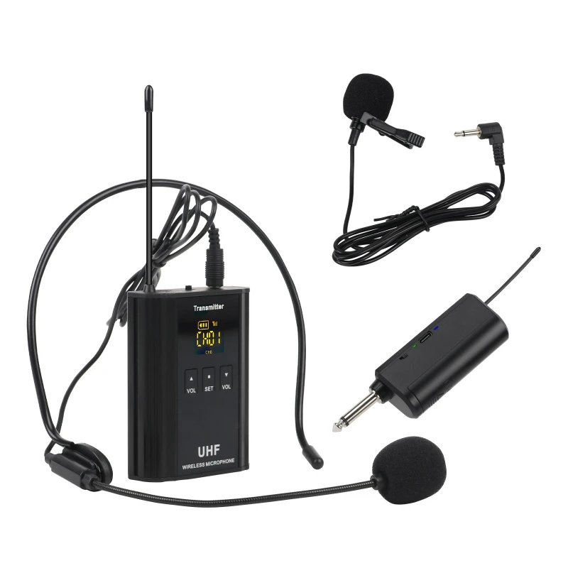 

Recording UHF Headset Microphone Wireless Universal Microphone Metal UHF Lavalier Mic