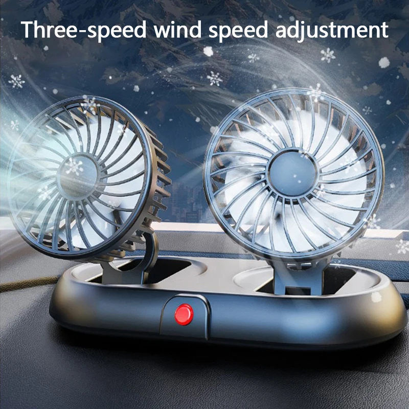 3-Head 5V USB Car Fan with 3 Adjustable Speeds Cooling Auto Cooler Air Ventilation System with Wind Regulation Car Accessories view 3