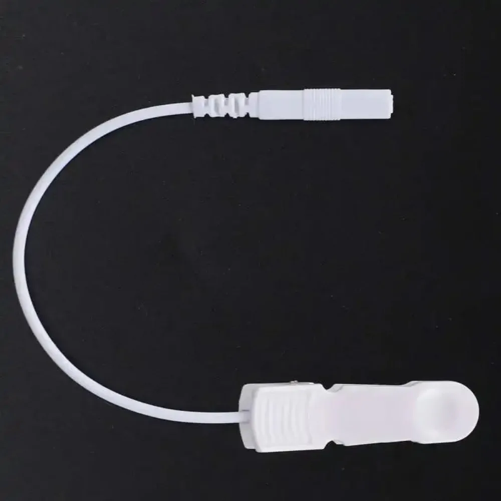 Clips para las orejas de alambre de electrodo, masajeador de terapia TENS con Pin de 2,0mm, Cable de conexión, ayuda para dormir, alivio del dolor