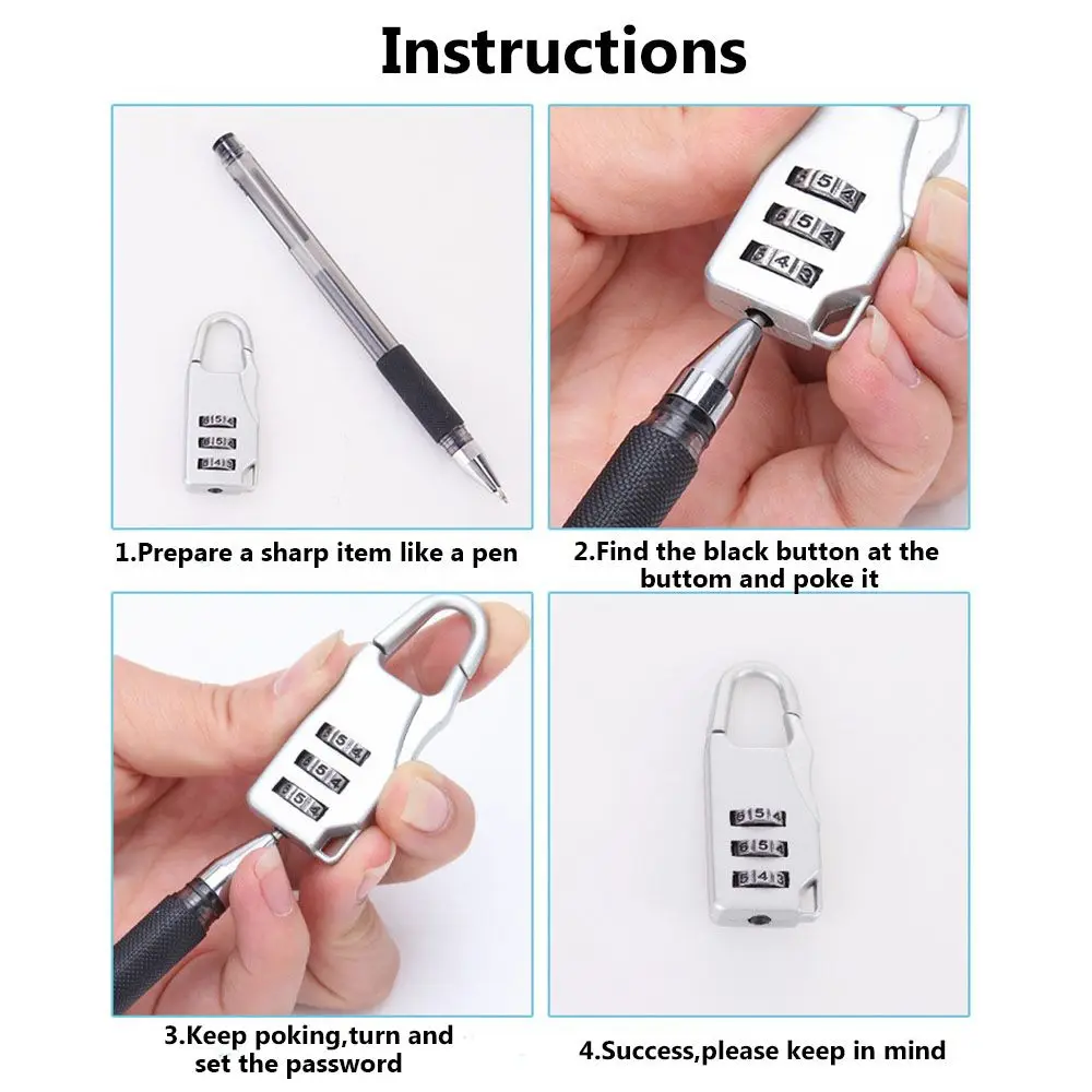 1pcs HOT Metal Diary Protector Gym Combination Code Locker Case Supply 3 Digit Dial Security Tool Password Lock Padlock