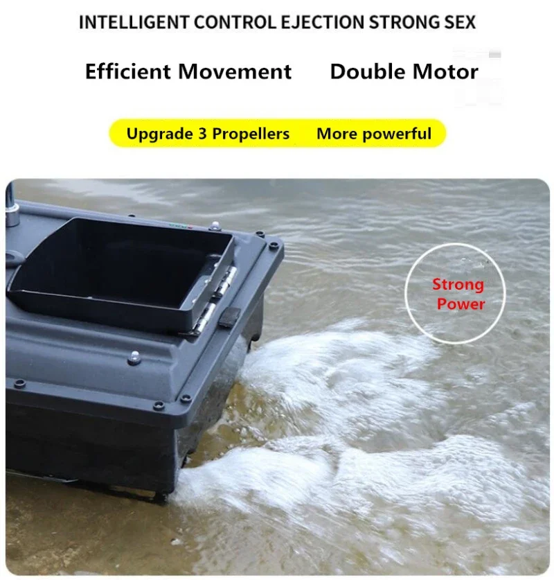 Bezpłatna torba, stała prędkość, funkcja tempomatu, zdalne sterowanie, łódka zanętowa RC, 2 silniki, 500M, łódka RC do poszukiwania zanęt z podwójnym światłem nocnym.