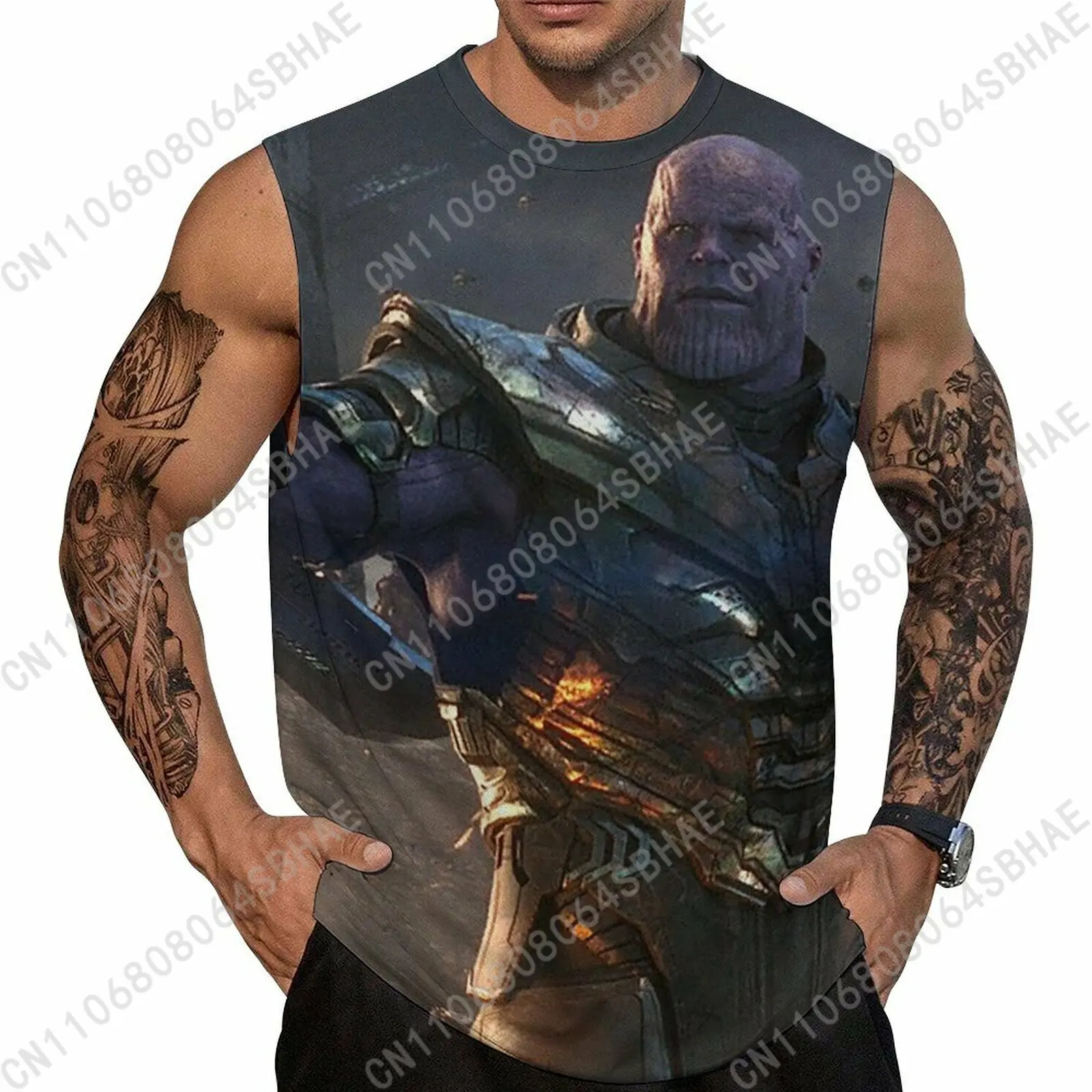 

Marvel Thanos Custom Men's Sleeveless Shirt Personalized Tank Top Wear Summer Vest Tops Men Daily Use Cosplay