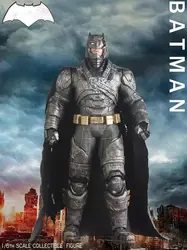 32cm Hot Team Of Prototyping Armored Batman Statue Action Figure Toys Surprise Children'S Gift War Damage Version Of The Desktop