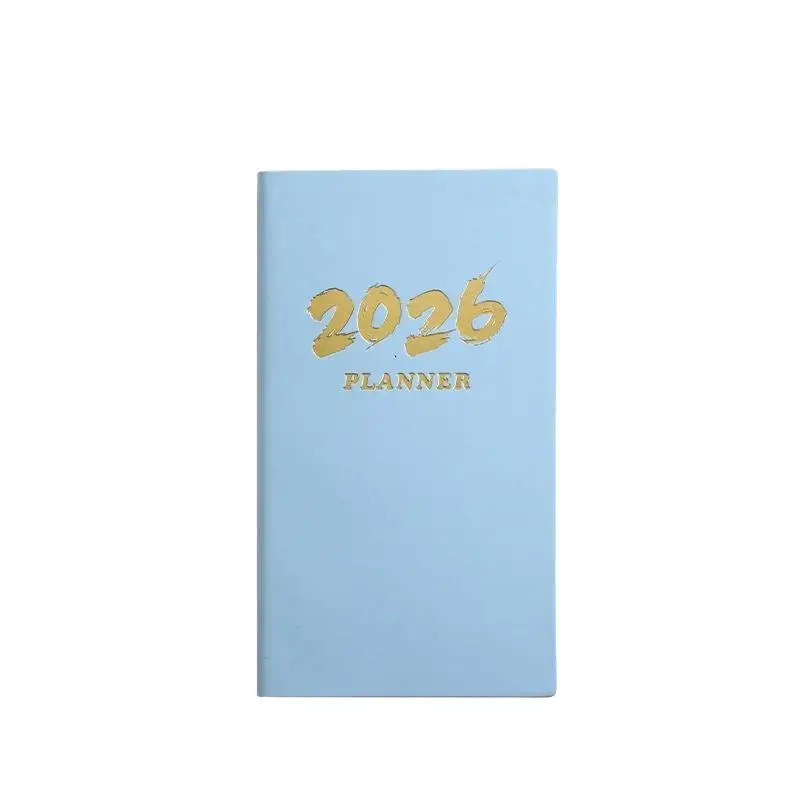 Specifiche A6 Libro calendario inglese 2026, 64 fogli Libro calendario in pelle da 128 pagine, libro del piano giornaliero di 365 giorni