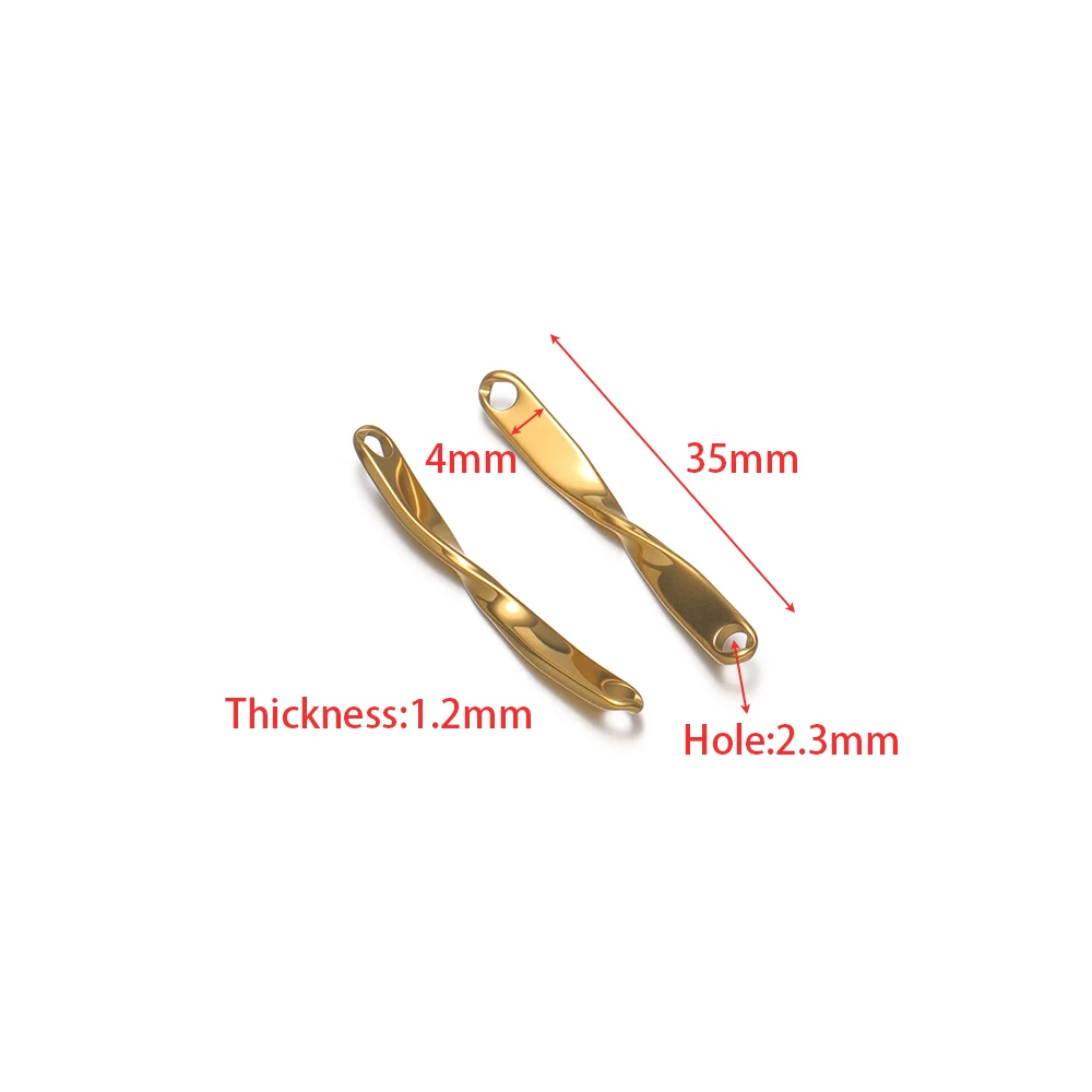 5 Stück Edelstahl Gedrehte Lange Stabanhänger Verbinder für Halsketten Armbänder DIY Handgemachte Schmuckherstellung – Detail 2