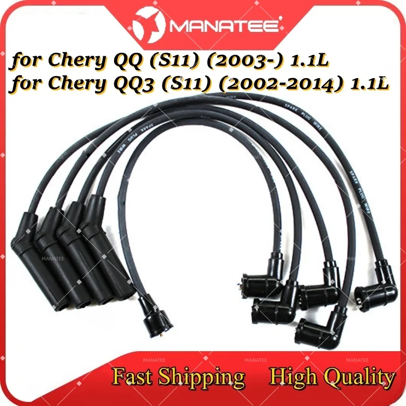 5​PCS A Set Ignition Wire Spark Plug Cable Ignition Lead For Chery QQ (S11) 1.1L 2003- Chery QQ3 (S11) 1.1L 2002-2012 2013 2014