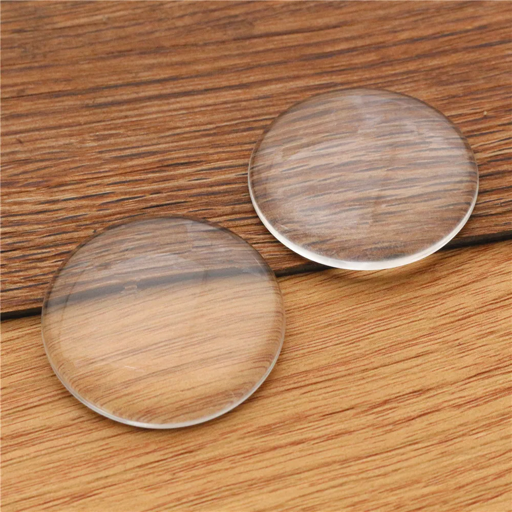 6mm 8mm 10mm 12mm 14mm 16mm 18mm 20mm 25mm 30mm 35mm Round Flat Back Clear Glass Cabochon, High Quality,Wholesale Promotion