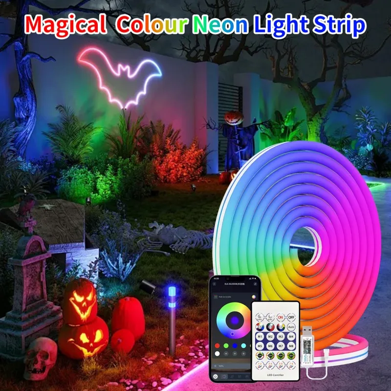 

RGBIC LED neon belt intelligent APP control 24-key remote control music rhythm synchronous timing switch suitable for home party