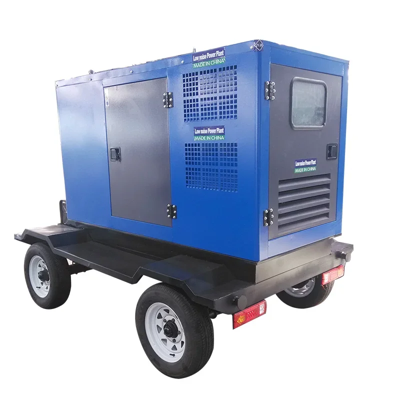 مولدات الديزل الصامتة المحمولة مولدات المقطورة المتنقلة 30kw 40kw