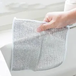 Cleaning Cloth Kitchen Magic Dishwashing Towel Metal SteelWire Cleaning Rag Microwave Stove Useful Things For Kitchen Dish Cloth