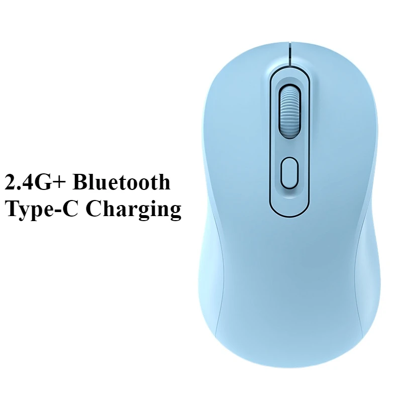 

2.4G Bluetooth Wireless Mouse Dual Mode Mute Button Right Hand USB Gaming Computer Mice for PC Laptop Home Office Wireless Mouse