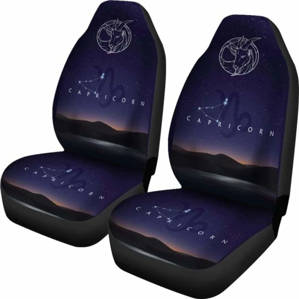 Zodiac Capricorn Nite Seat Cover Pack of 2 Universal Front Seat Protective Cover