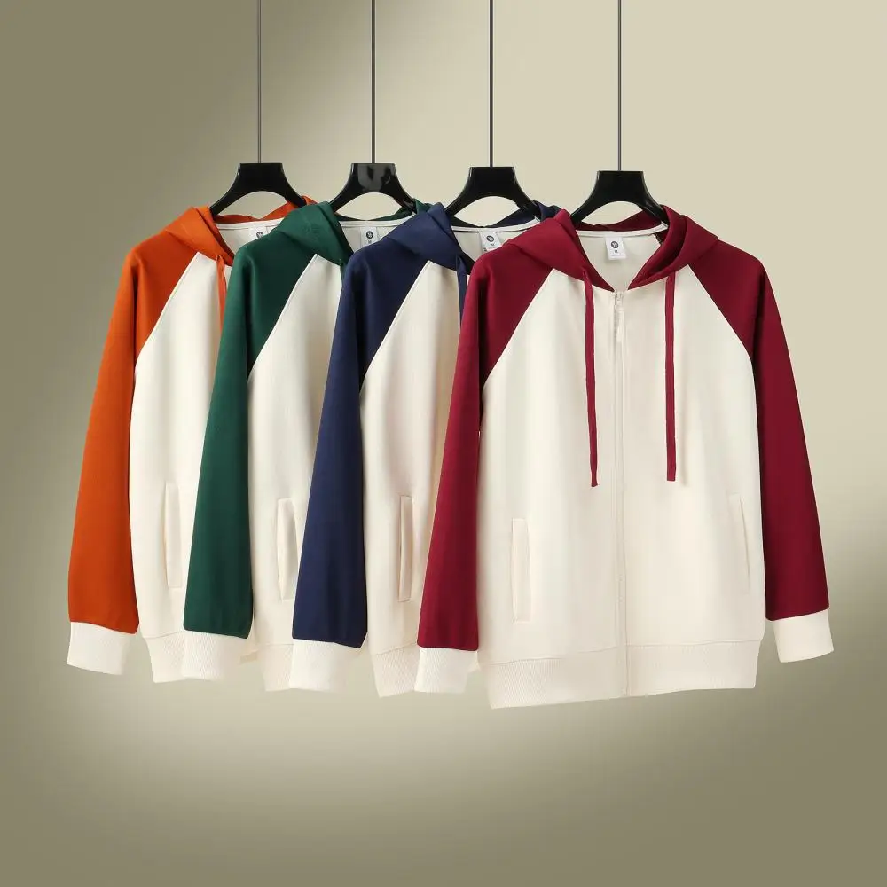 Zipper-style multi-color sports-style 720g blended cotton cap shirt custom logo men's loose large-sized hoodie custom logo
