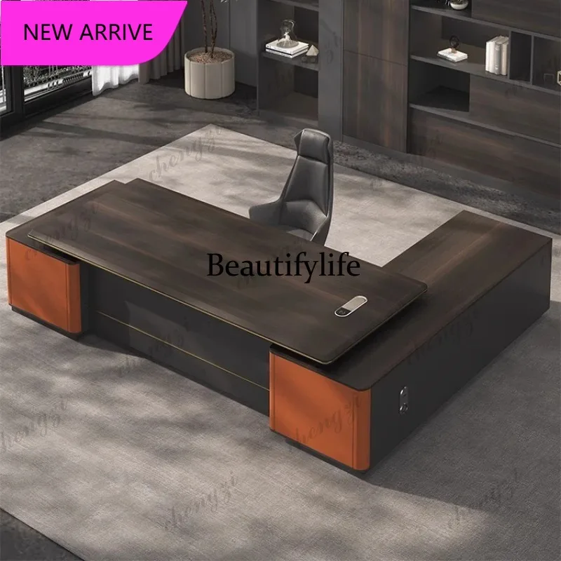 

PPP Designer Modern L Shaped Office Desks Drawers Chair Asthetic Manager Computer Desks Study Gaming Standing Scrivania