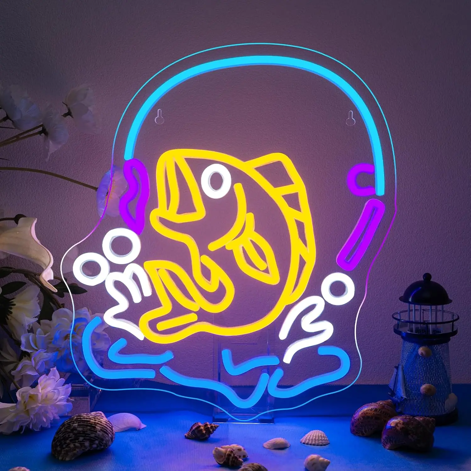 

Неоновая вывеска «Рыбалка» с USB-подсветкой и регулировкой яркости для кухни, рыболовного магазина, игровой комнаты, спальни, декоративный неон, персонализированный подарок