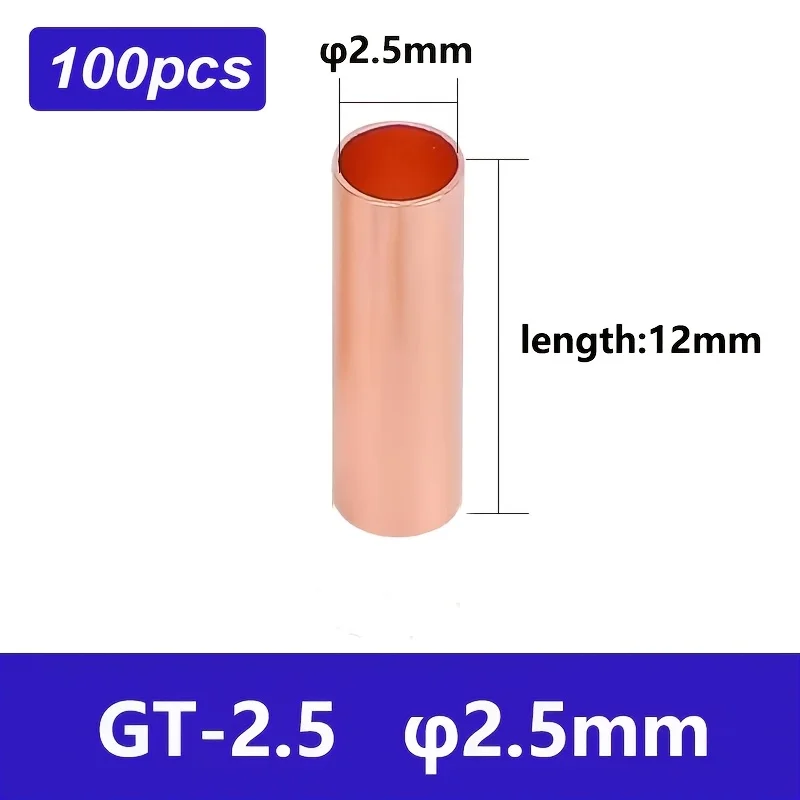 Copper Connecting Pipe GT Small Copper Tube Cable Intermediate Joint Cold Pressed Wire Crimping Terminal Quick Docking Connector