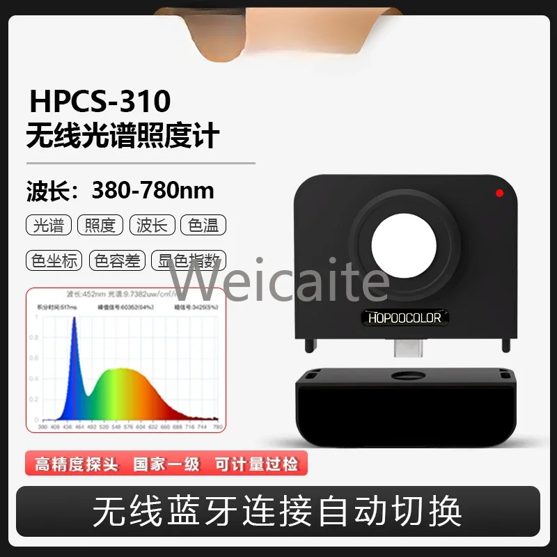 Wireless Spectrophotometer Spectrometer Module Light Environment Color Temperature Wavelength Color Rendering Index Tester